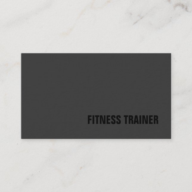 Modern Grey Fitness Trainer Sport Thick Business Card (Front)