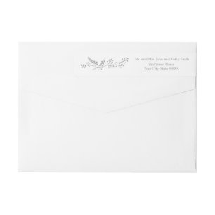 Modern Grey Foliage Return Address label