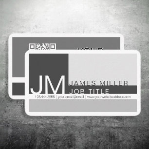 Modern Grey Geometric Dark Grey White Business Card