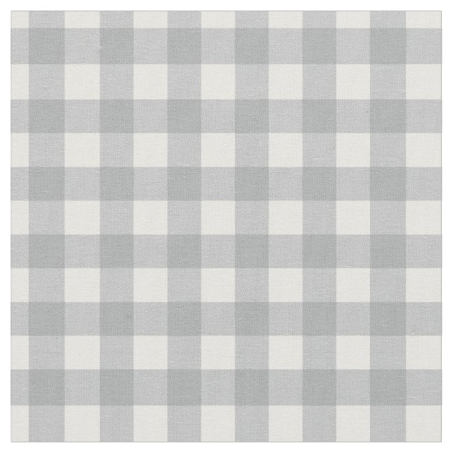 Modern Grey Gingham Fabric (Close Up)