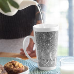Modern Grey Glitter Sparkles Personalised Name Latte Mug<br><div class="desc">Introducing the exquisite Modern Grey Glitter Sparkles with Personalised Name product, a stunning combination of contemporary design and personalised elegance. This product features a captivating backdrop in a modern shade of grey, exuding sophistication and style. The subdued yet chic colour sets the stage for the mesmerising sparkle of glitter, which...</div>