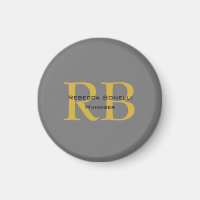 Modern Grey Gold Colour Monogram Add Name Initials