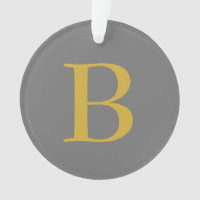 Modern Grey Gold Colour Monogram Name Initial