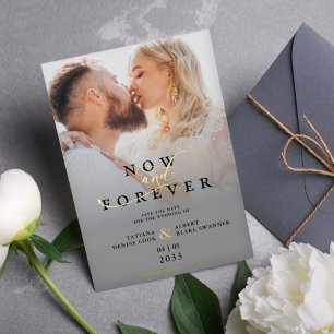 Modern Grey Gradient Elegant Photo Script Wedding