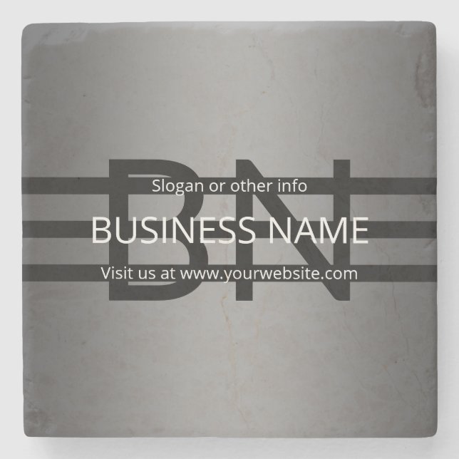Modern Grey Gradient & Horizontal Black Stripes Stone Coaster (Front)