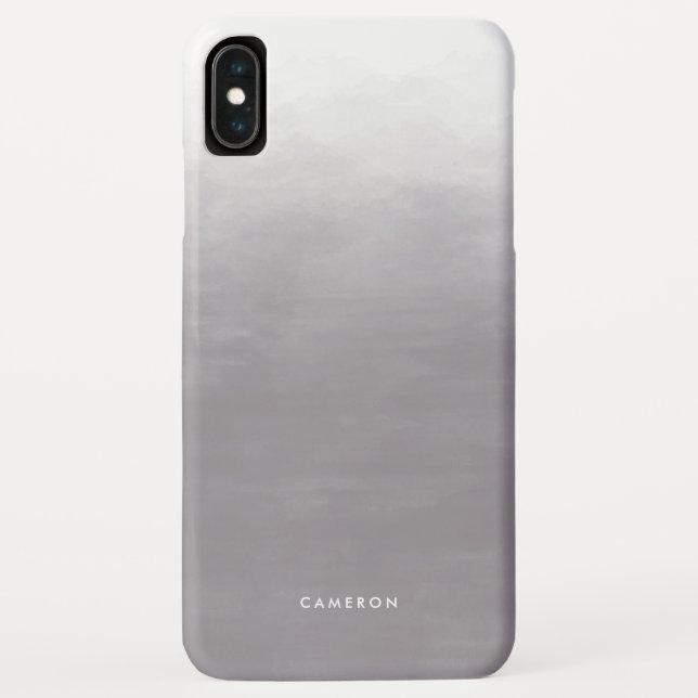 Modern Grey Gradient Ombre Personalised Case-Mate iPhone Case (Back)