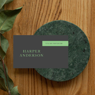Modern Grey & Green Professional Business Card