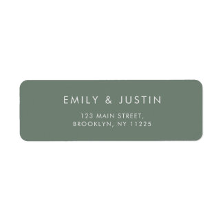 Modern Grey Green Wedding Address