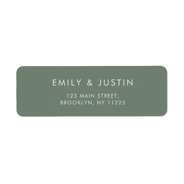 Modern Grey Green Wedding Address (Front)