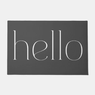 Modern Grey Hand Scripted Hello Welcome Doormat