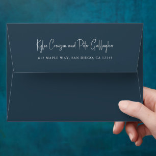 Modern Grey Handwritten Script Elegant Wedding Envelope