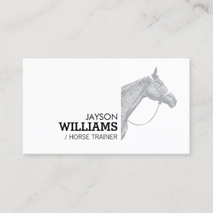 Modern Grey Horse Motif Business Card
