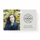 Modern Grey ID Card | Logo Photo Business Staff