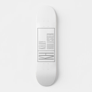 Modern Grey Initials & Name Logo Skateboard