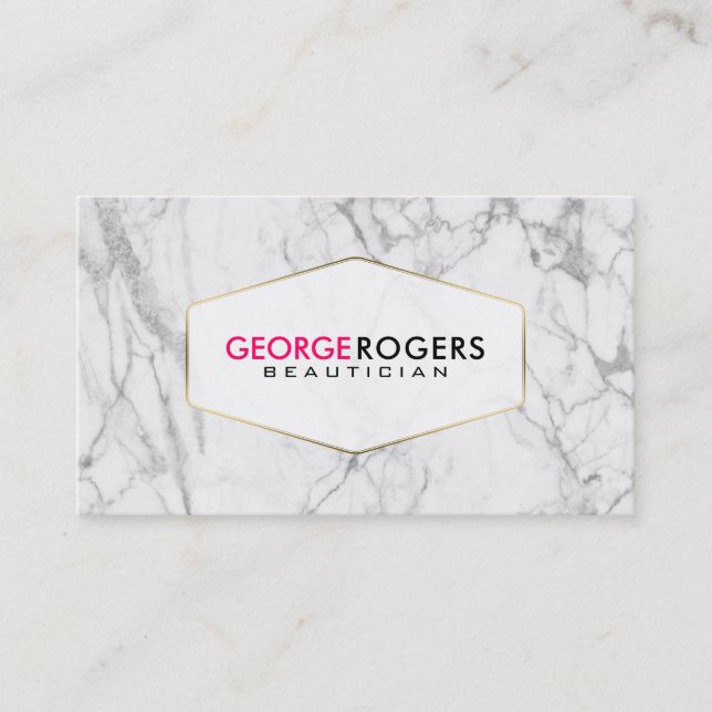 Modern Grey Marble Texture Business Card (Front)