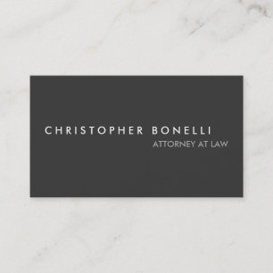 Modern Grey Minimalist Simple Plain Business Card