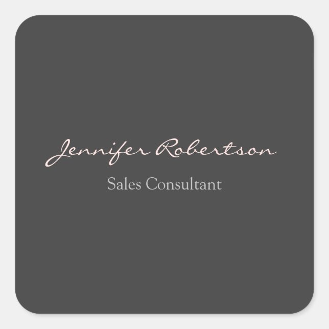 Modern Grey Misty Rose Plain Unique Square Sticker (Front)