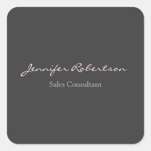 Modern Grey Misty Rose Plain Unique Square Sticker