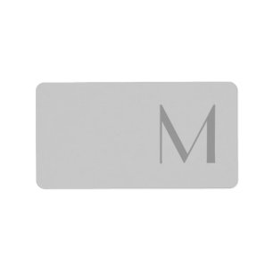 Modern Grey Monogram Address Labels