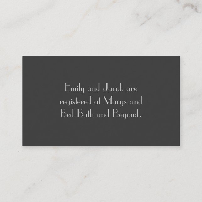 Modern Grey Monogram Registry Insert Cards (Front)