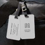 Modern Grey Monogrammed  Luggage Tag<br><div class="desc">Modern Grey Monogrammed Luggage Tag.</div>