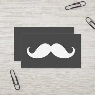 Modern grey moustache professional business card