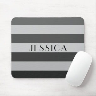 Modern Grey Name Mouse Mat
