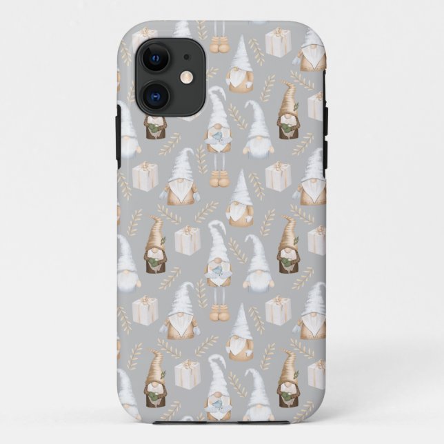 Modern Grey Neutral Gnome Christmas Pattern Case-M Case-Mate iPhone Case (Back)