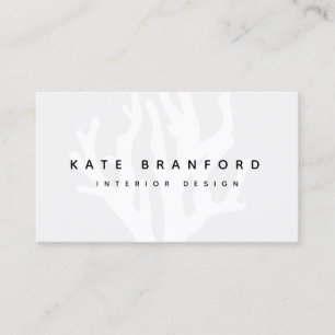 Modern Grey Ocean Coral Reef Interior Designer Business Card