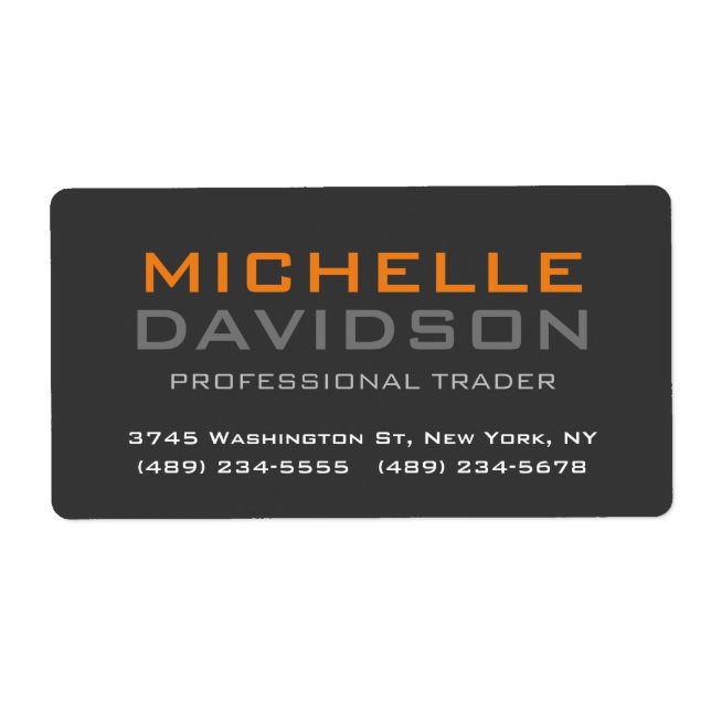 Modern Grey Orange Bold Text Minimalist Elegant (Front)