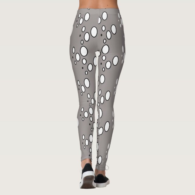 Modern Grey Patterned Leggings (Back)