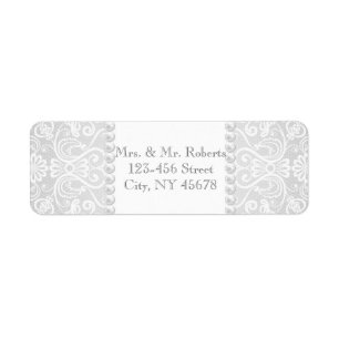 modern Grey pearl white lace vintage wedding