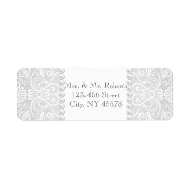 modern Grey pearl white lace vintage wedding (Front)