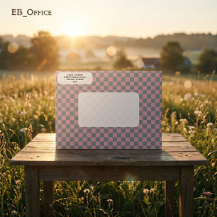 Modern Grey & Pink Chequered  Return Address  Envelope