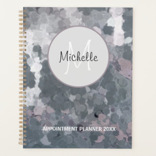 Modern Grey Pink Circles Geometric Personalise Planner