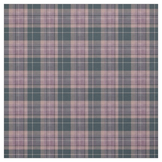 Modern Grey Pink Tartan Fabric (Swatch)