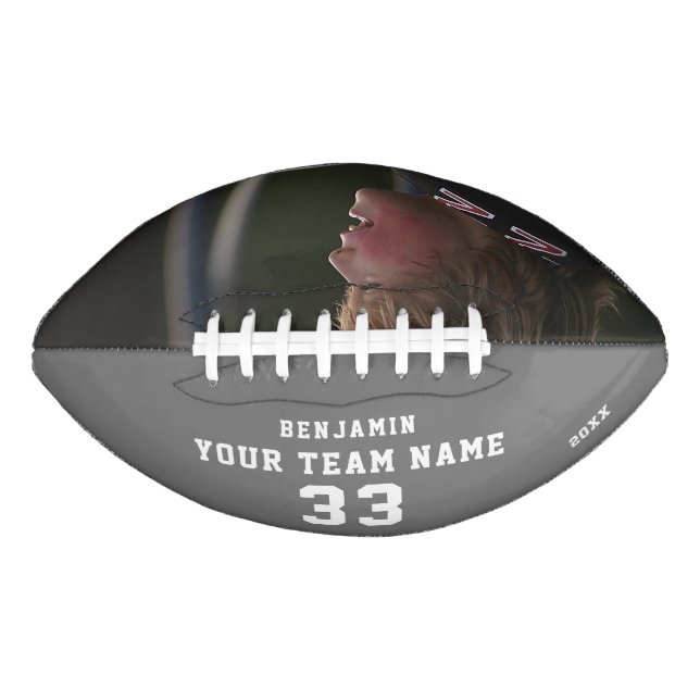 Modern Grey Player Name Number Team Photo American Football (Front)