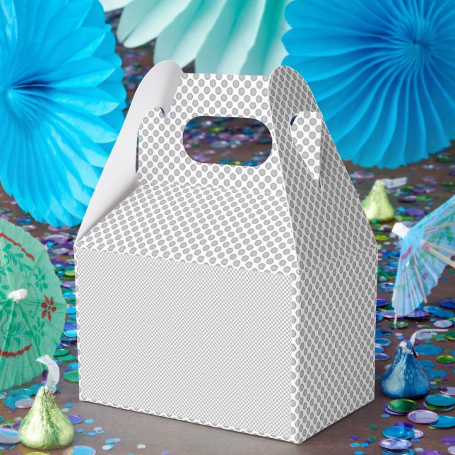 Modern Grey Polka Dot Event Sign Background Favour Box (Party)