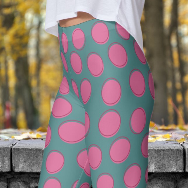 Modern Grey Polka Dot Pattern Leggings (Polka Dot on Slate Gray Leggings)