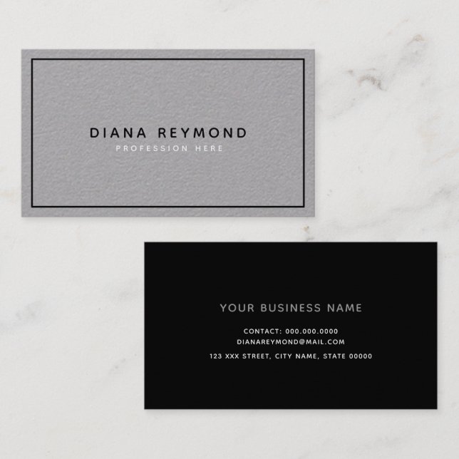 modern grey premium black professional business card (Front/Back)