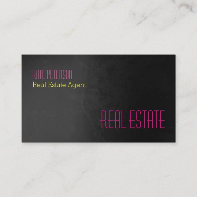 Modern Grey Real Estate Agent Professional Business Card (Front)