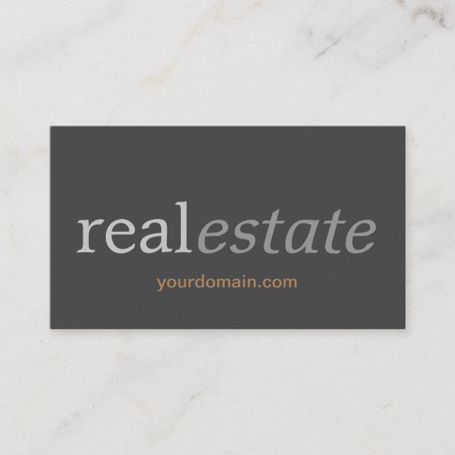 Modern Grey Real Estate Standard Business Card (Front)