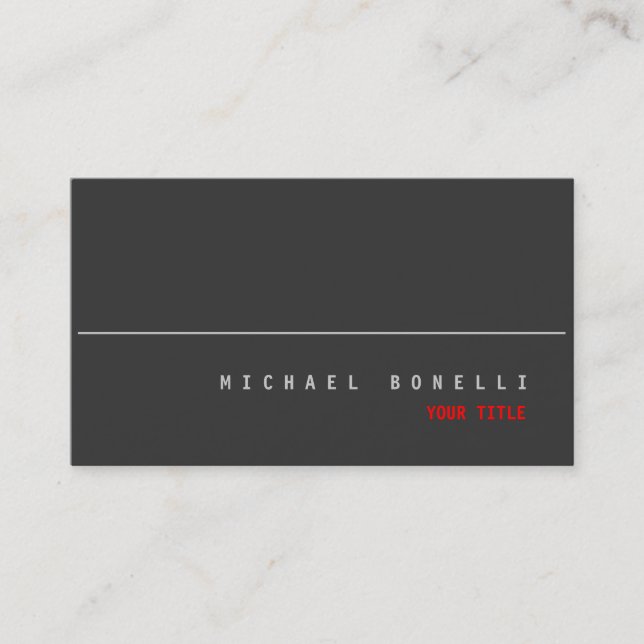 Modern Grey Red Colour Professional Business Card (Front)