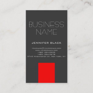Modern Grey Red Consultant Business Card