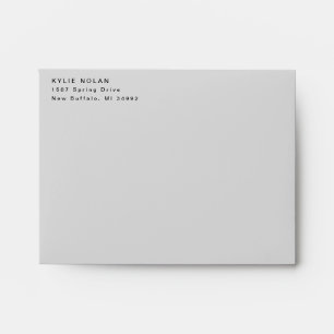 Modern Grey Return Address Typography Envelope