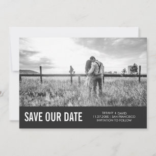 Modern Grey Save the Date with Photo