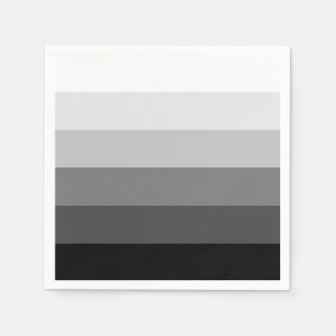 Modern grey scale gradient stripes pattern napkin