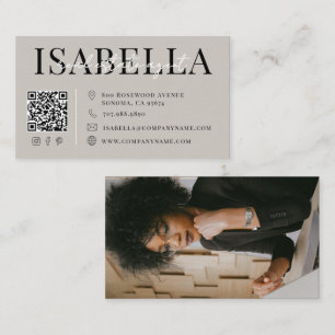Modern Grey Script Photo Real Estate Agent Business Card