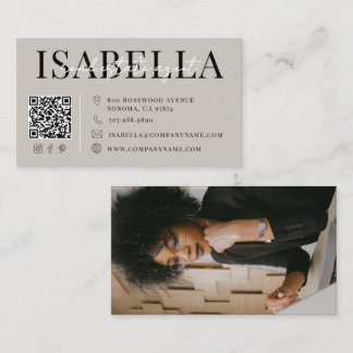 Modern Grey Script Photo Real Estate Agent Business Card