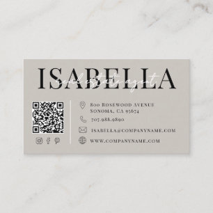 Modern Grey Script Real Estate Agent Business Card